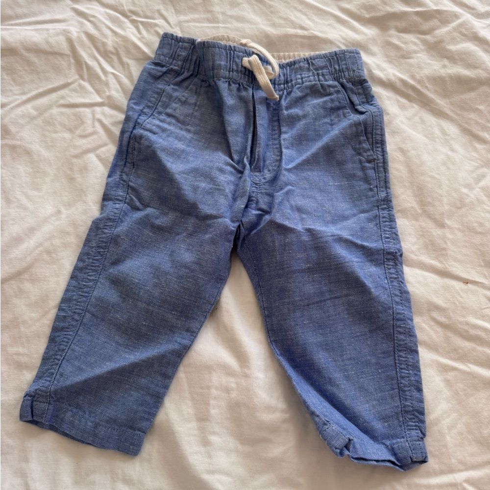 Janie and Jack Light Blue Pull-On linen style Pants